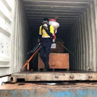 Container fumigation operation